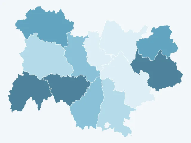 Carte de l'évolution des prix immobiliers en Auvergne-Rhône-Alpes