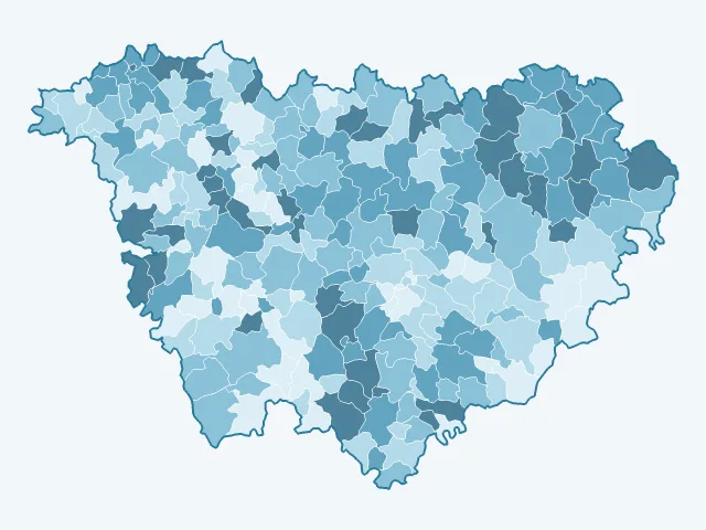 Carte du vote Marine Le Pen dans la Haute-Loire (43)