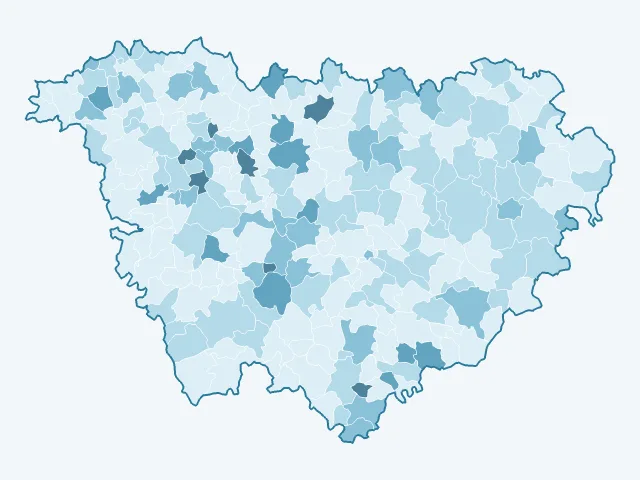 Carte du vote Nathalie Arthaud dans la Haute-Loire (43)