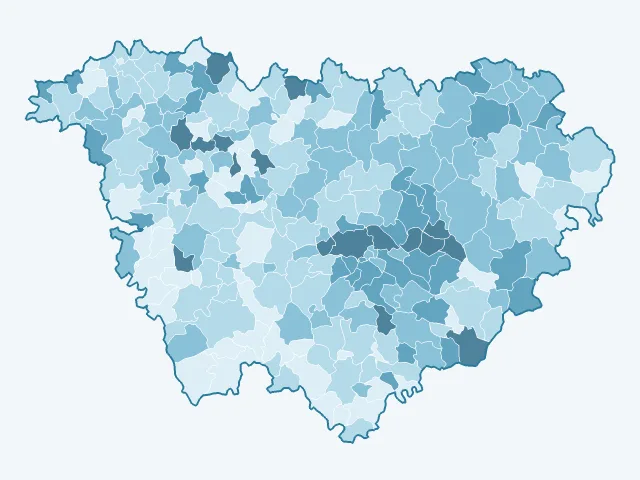 Carte du vote Yannick Jadot dans la Haute-Loire (43)
