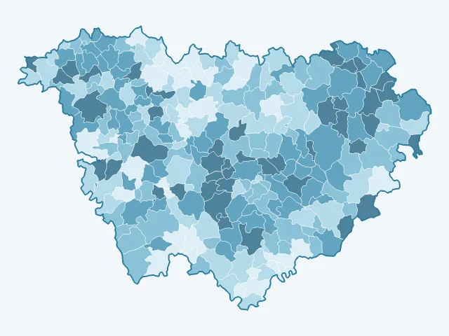 Carte de la population active dans la Haute-Loire (43)
