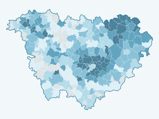 Carte du revenu moyen dans la Haute-Loire (43)