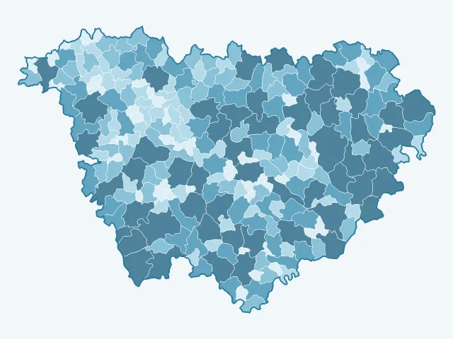 Carte de la superficie dans la Haute-Loire (43)