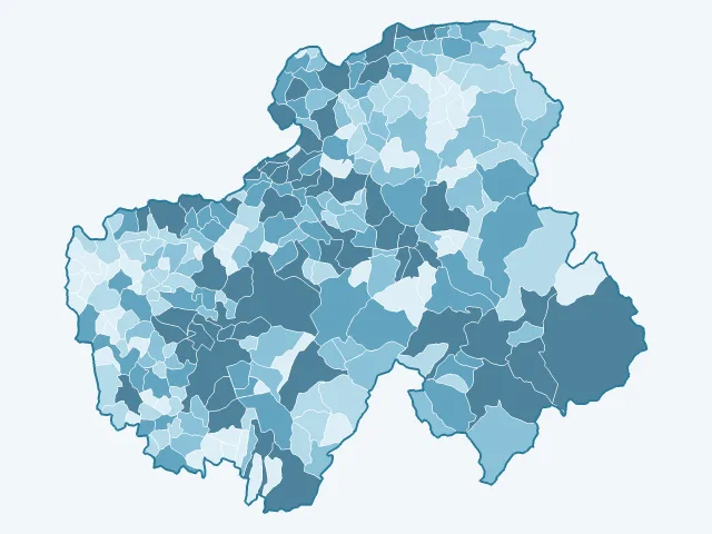 Carte du nombre d'habitants dans la Haute-Savoie (74)