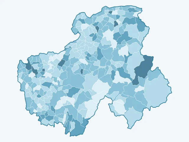 Carte du vote Fabien Roussel dans la Haute-Savoie (74)