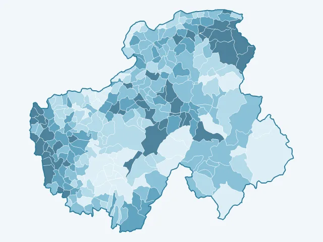 Carte du vote Marine Le Pen dans la Haute-Savoie (74)