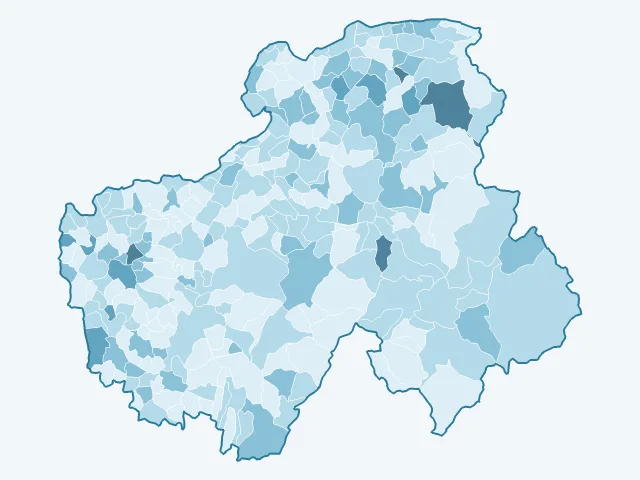 Carte du vote Nathalie Arthaud dans la Haute-Savoie (74)