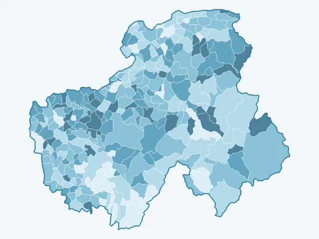 Carte de la population active dans la Haute-Savoie (74)