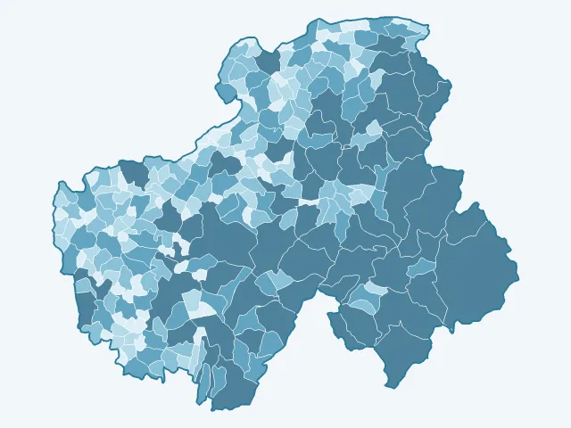 Carte de la superficie dans la Haute-Savoie (74)