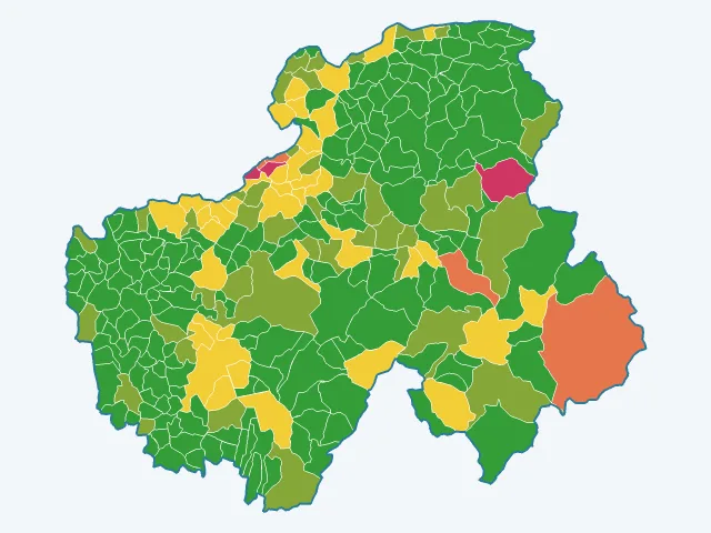 Carte de l'indice de tranquillité dans la Haute-Savoie (74)