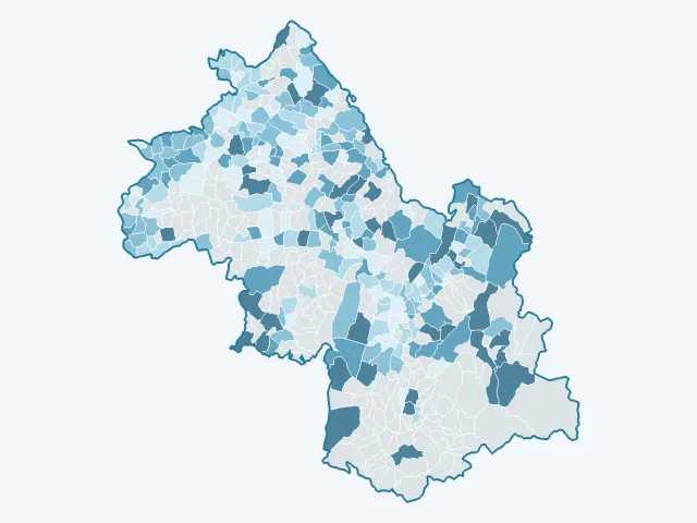 Carte de l'évolution des prix immobiliers dans l'Isère (38)