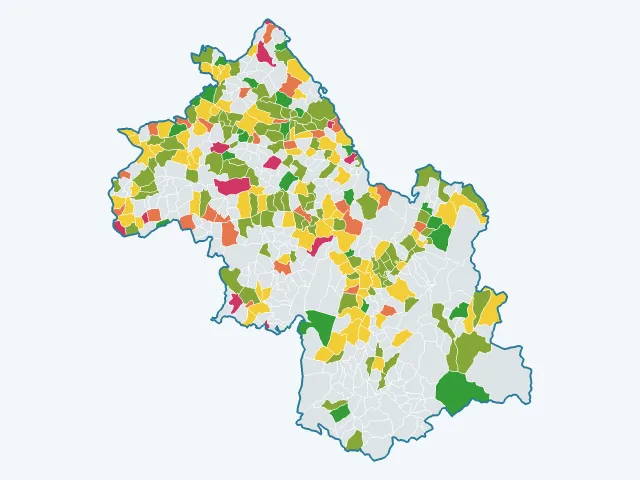 Carte de la satisfaction des habitants dans l'Isère (38)