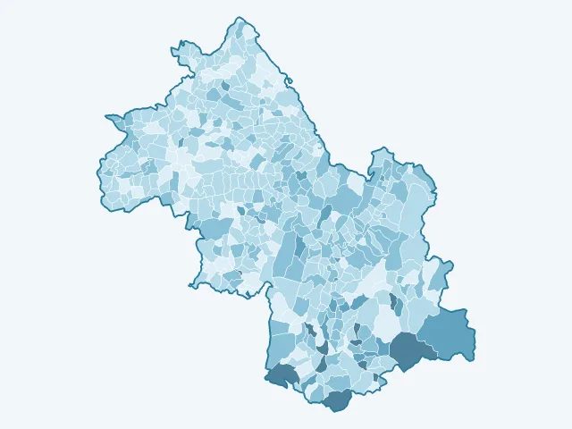 Carte du vote Anne Hidalgo dans l'Isère (38)