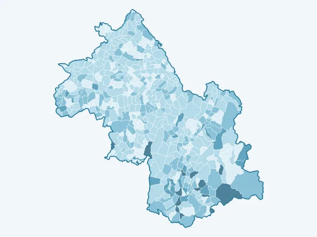 Carte du vote Fabien Roussel dans l'Isère (38)