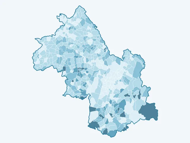 Carte du vote Jean Lassalle dans l'Isère (38)