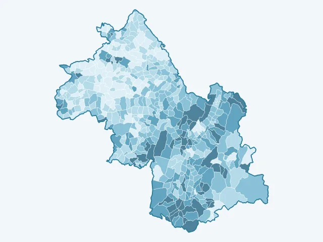 Carte du vote Jean-Luc Mélenchon dans l'Isère (38)