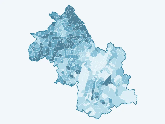 Carte du vote Marine Le Pen dans l'Isère (38)