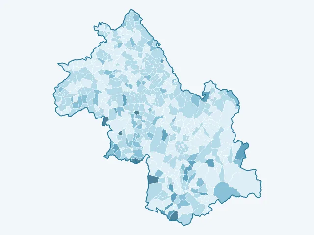 Carte du vote Nathalie Arthaud dans l'Isère (38)