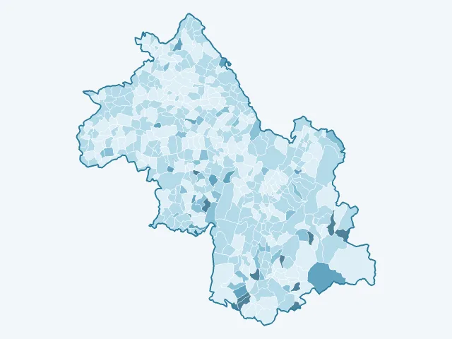 Carte du vote Philippe Poutou dans l'Isère (38)