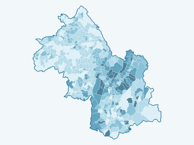Carte du vote Yannick Jadot dans l'Isère (38)