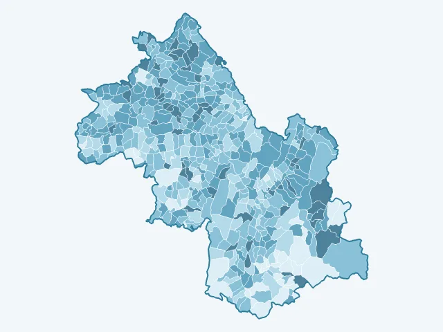 Carte de la population active dans l'Isère (38)