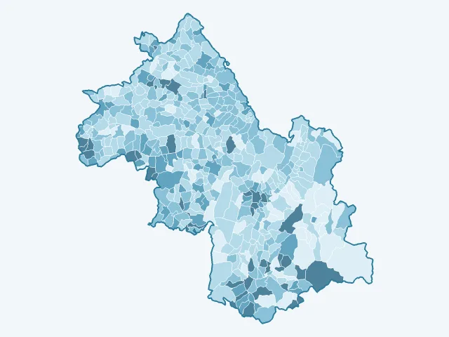 Carte du taux de chômage dans l'Isère (38)
