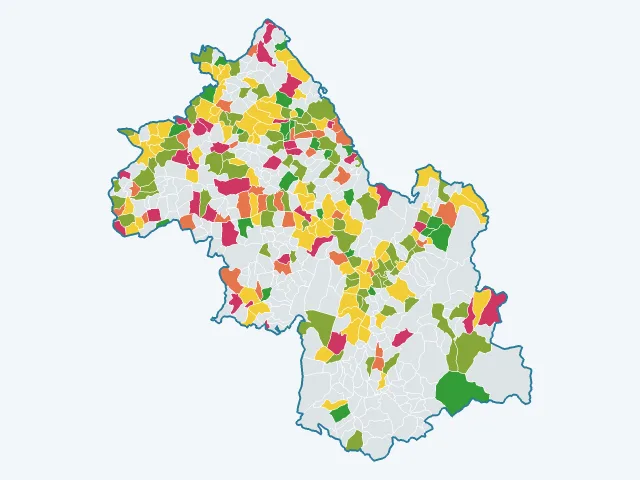 Carte de la vie pratique dans l'Isère (38)