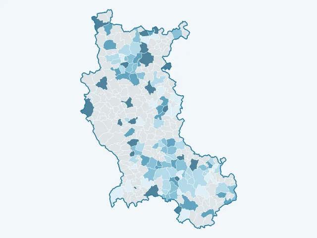 Carte de l'évolution des prix immobiliers dans la Loire (42)