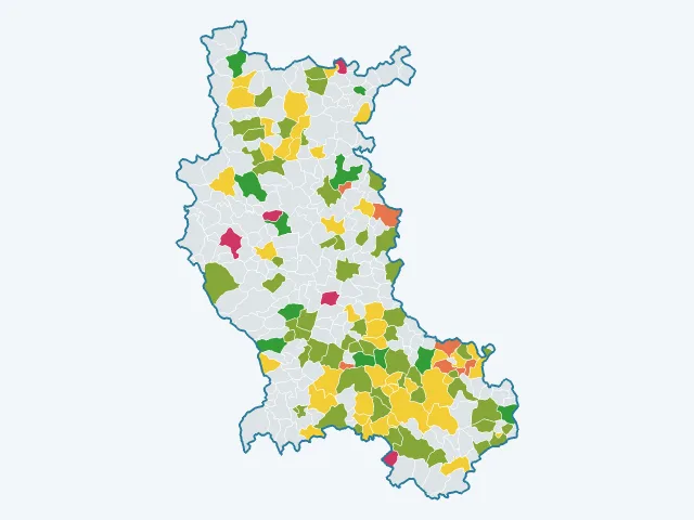Carte de la satisfaction des habitants dans la Loire (42)