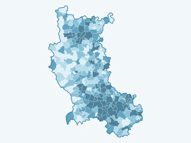 Carte du nombre d'habitants dans la Loire (42)