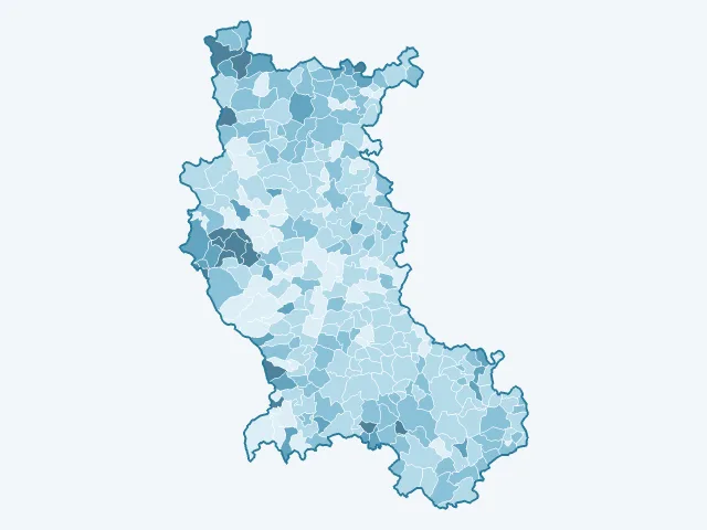 Carte du vote Fabien Roussel dans la Loire (42)
