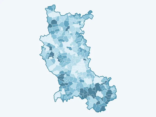 Carte du vote Jean-Luc Mélenchon dans la Loire (42)