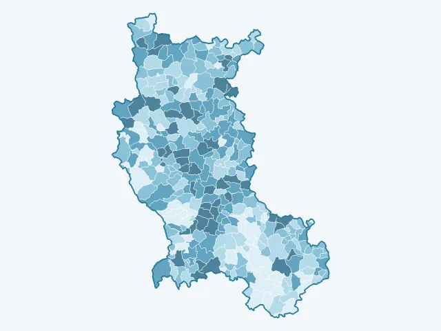 Carte du vote Marine Le Pen dans la Loire (42)