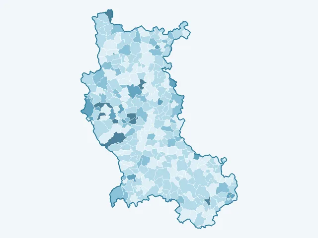 Carte du vote Nathalie Arthaud dans la Loire (42)
