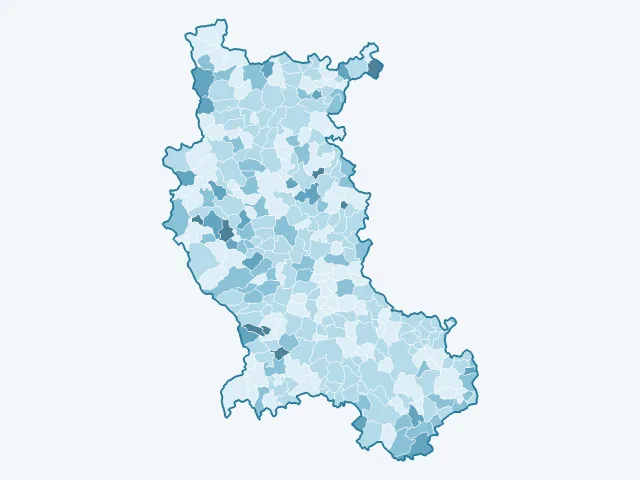 Carte du vote Philippe Poutou dans la Loire (42)