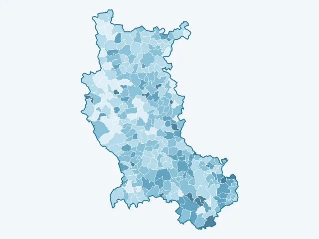 Carte du vote Yannick Jadot dans la Loire (42)