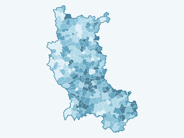Carte de la population active dans la Loire (42)