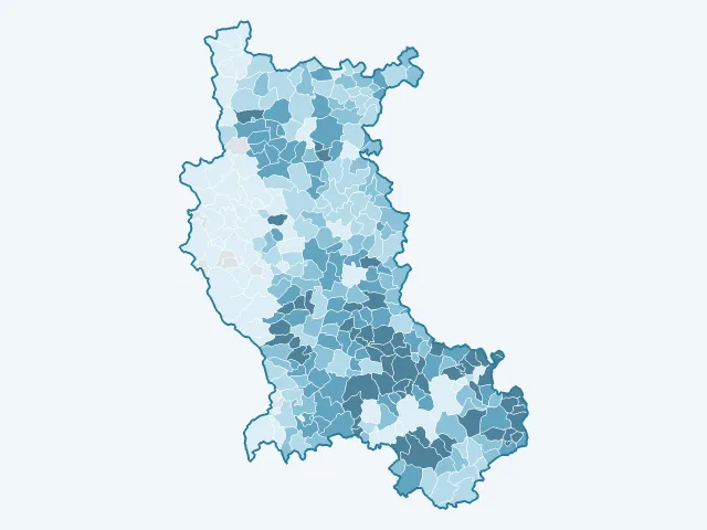 Carte du revenu moyen dans la Loire (42)