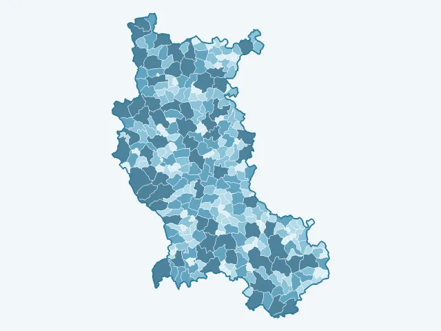 Carte de la superficie dans la Loire (42)