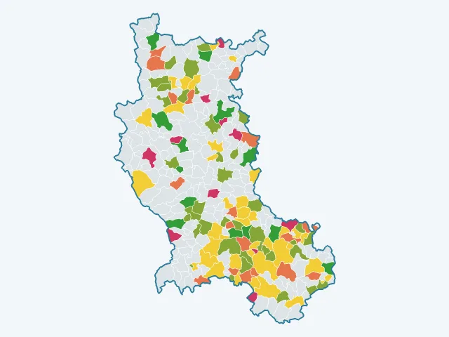 Carte de la vie pratique dans la Loire (42)