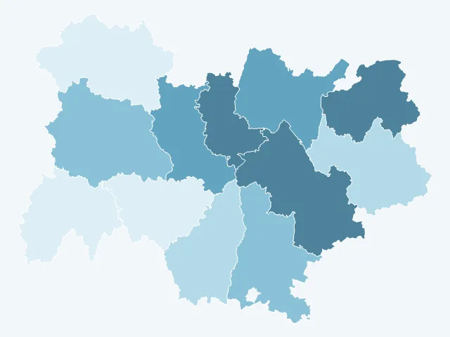 Carte du nombre d'habitants en Auvergne-Rhône-Alpes