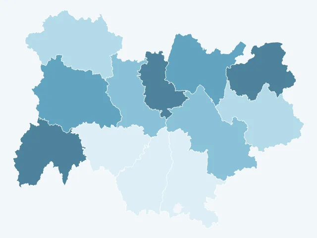 Carte du vote Emmanuel Macron en Auvergne-Rhône-Alpes