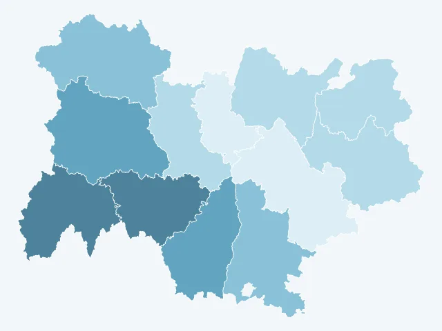 Carte du vote Jean Lassalle en Auvergne-Rhône-Alpes