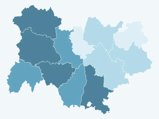 Carte du vote Nathalie Arthaud en Auvergne-Rhône-Alpes