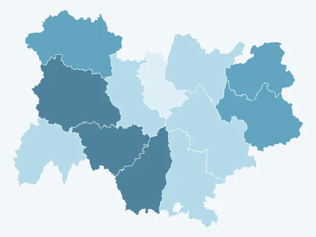 Carte du vote Philippe Poutou en Auvergne-Rhône-Alpes