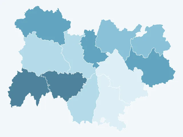 Carte du vote Valérie Pécresse en Auvergne-Rhône-Alpes