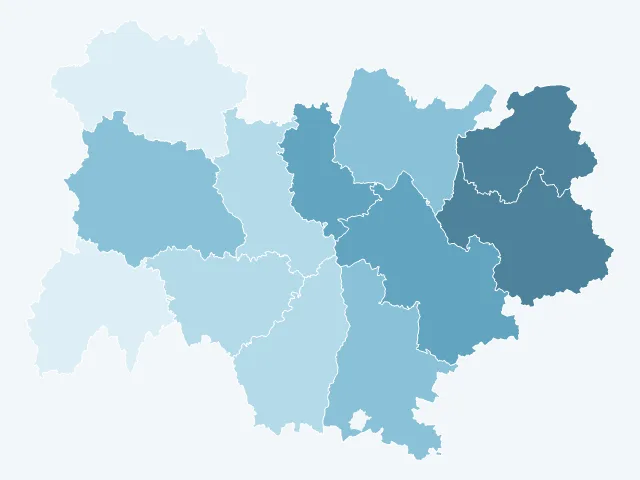 Carte du vote Yannick Jadot en Auvergne-Rhône-Alpes