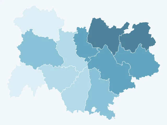 Carte de la population active en Auvergne-Rhône-Alpes
