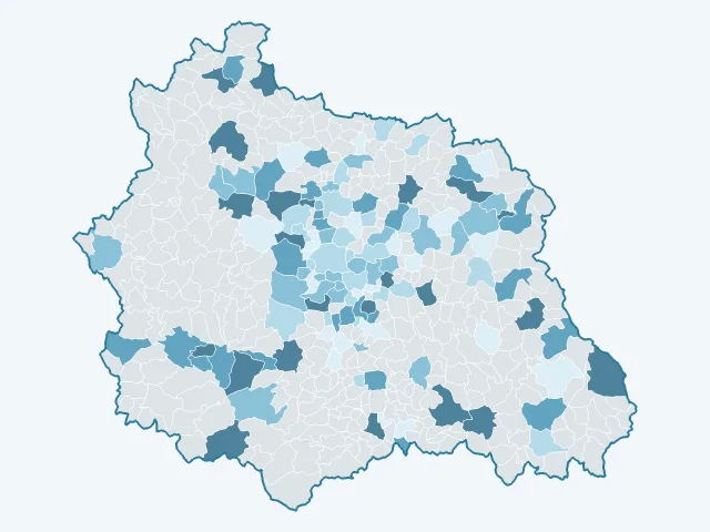 Carte de l'évolution des prix immobiliers dans le Puy-de-Dôme (63)