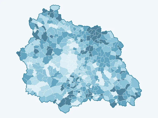 Carte du vote Marine Le Pen dans le Puy-de-Dôme (63)